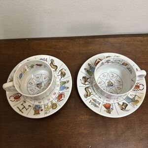 VINTAGE JON ANTON IRONSTONE "THE TALTOS FORTUNE TELLING TEACUP & SAUCER "
